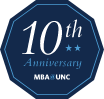 MBA@UNC 10th Anniversary badge